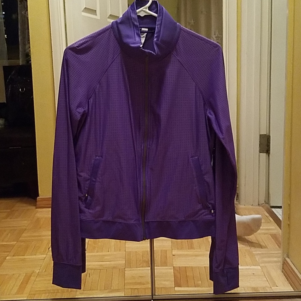 Perforated purple Lululemon jacket.